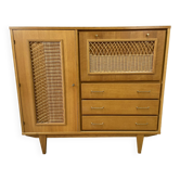Armoire bois/osier vintage
