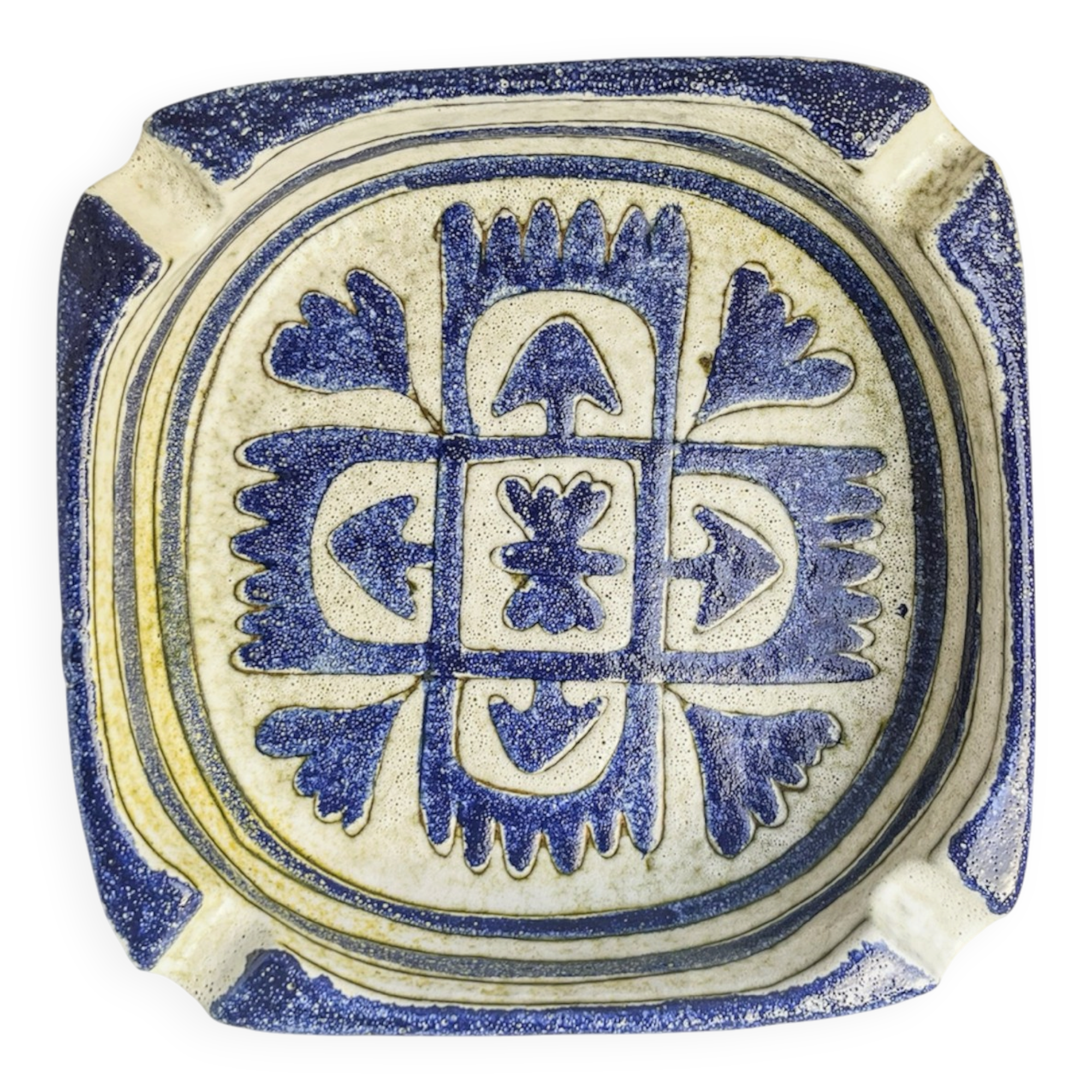 Ashtray / Italian ceramic pocket tray, glazed in Bitossi style.