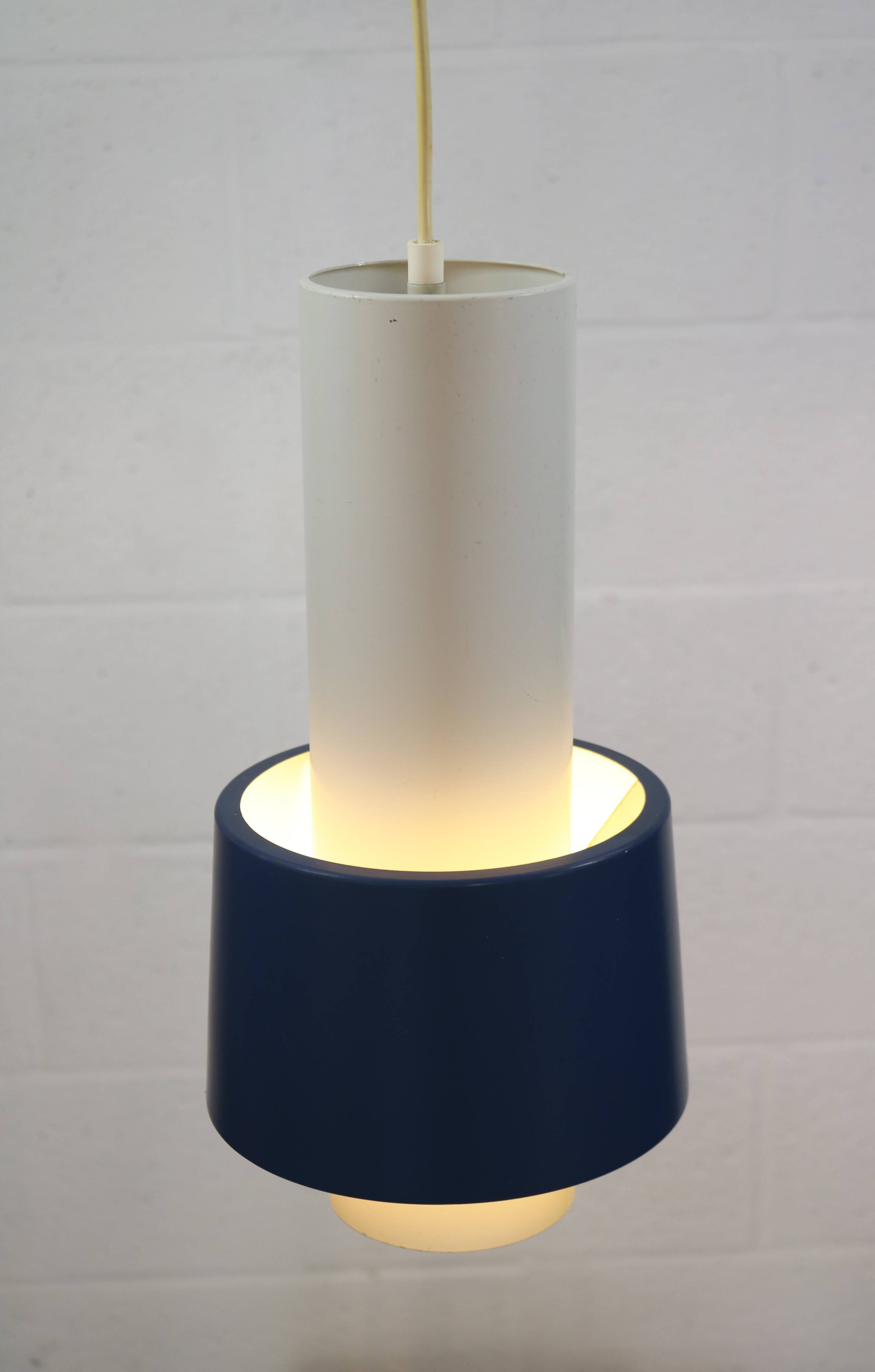 Old Danish design lamp in white/gray and blue colours - Denmark 60's