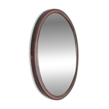 Vintage 1960s Italian-design walnut wall mirror