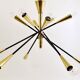 Lustre Sputnik articulé noir et laiton style Stilnovo, Italie, 1950