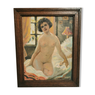 Nude oil painting on panel