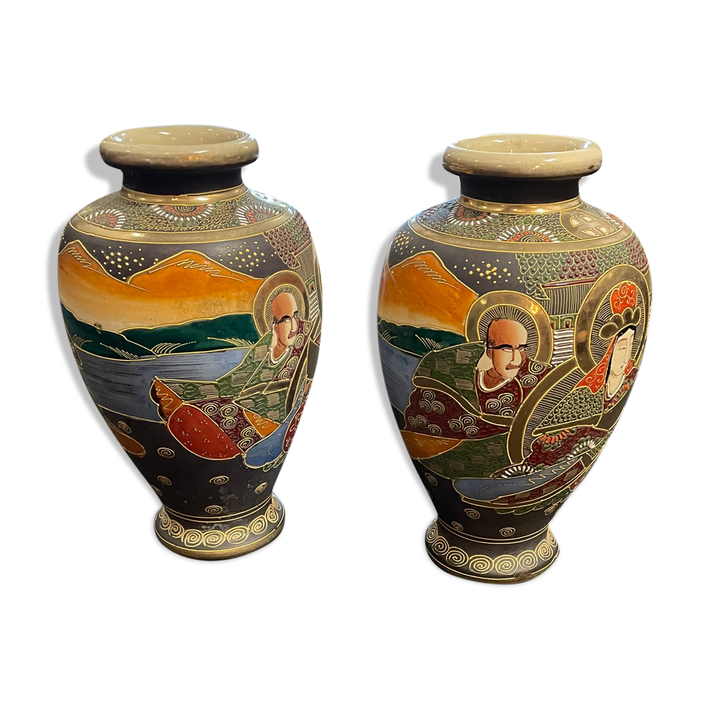 Pair of Satsuma vases