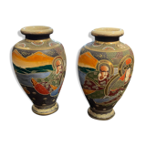 Pair of Satsuma vases