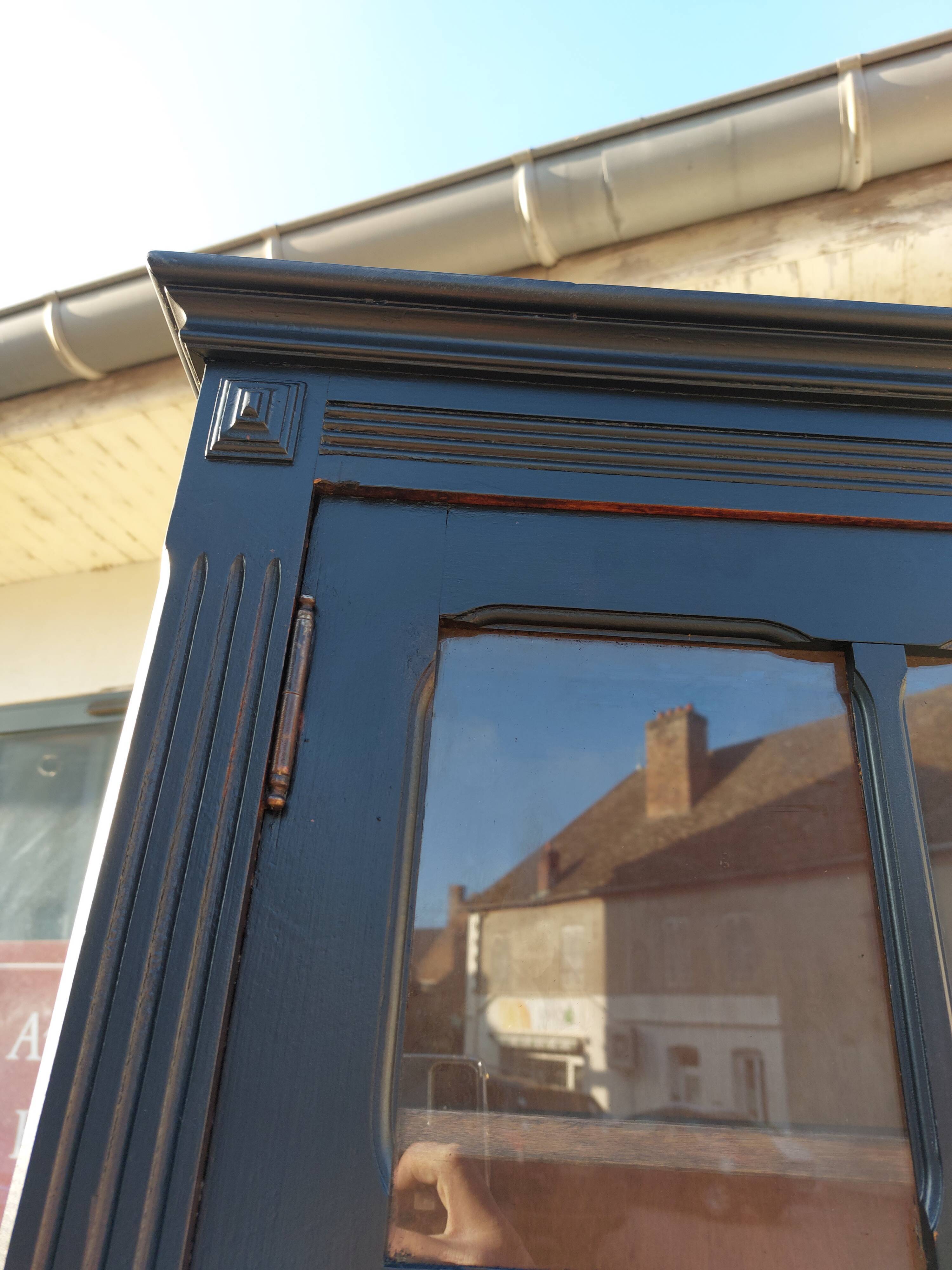 Parisian antique black patinated showcase