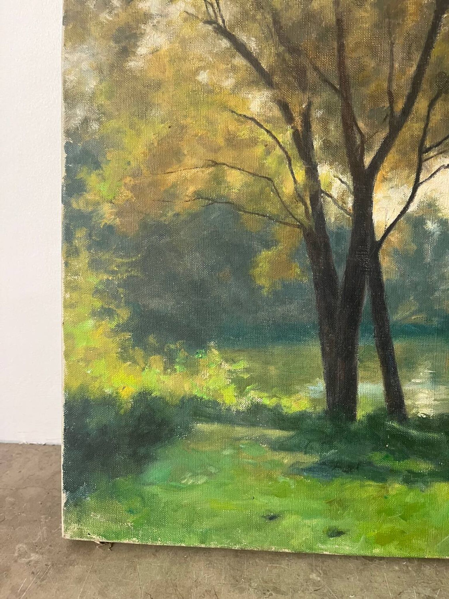 Bank of the Marne, oil on canvas signed Albert Mauguiere 1875-1968
