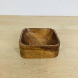 60s teak pocket emptier, square