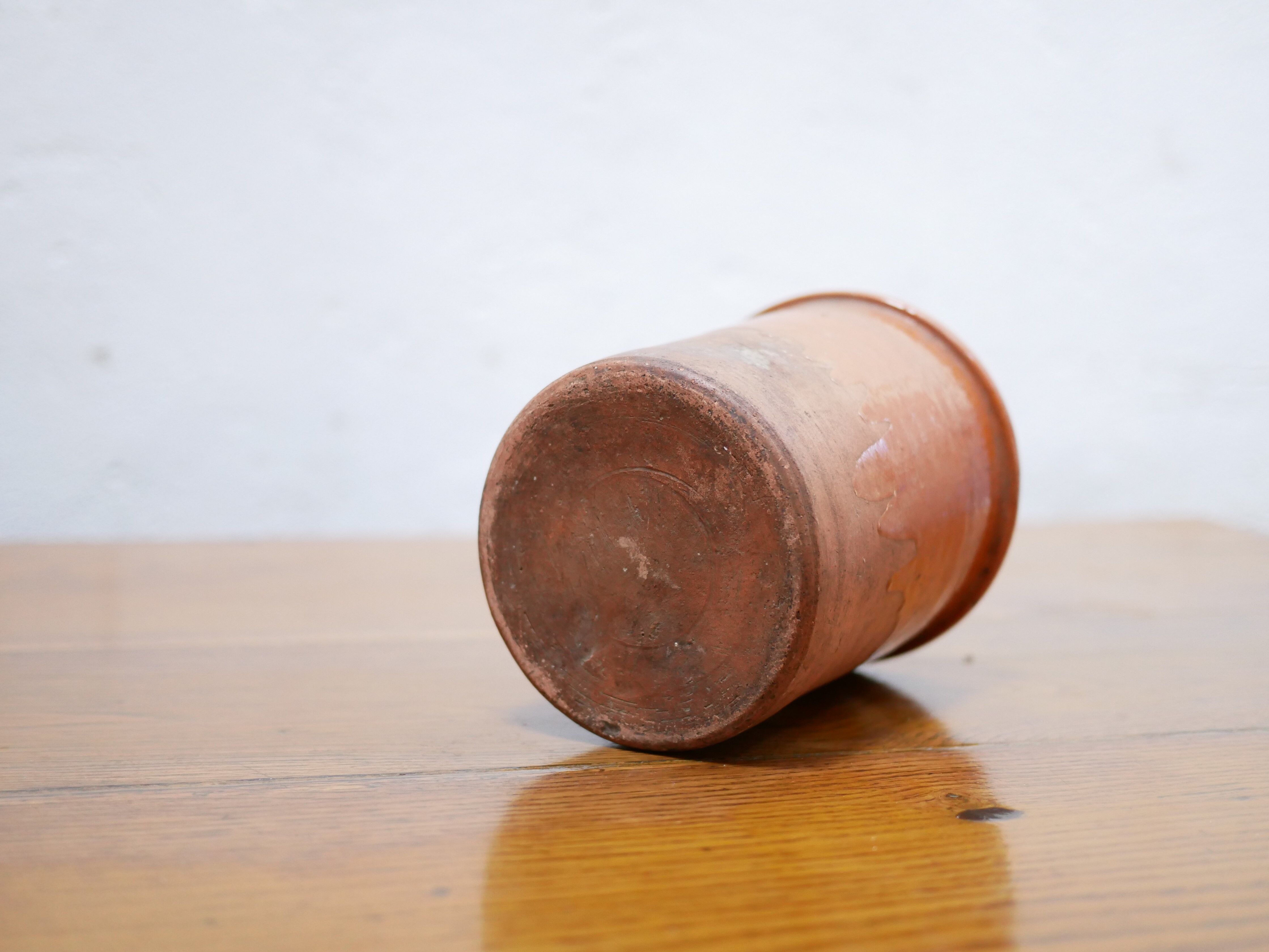 Vintage pot in glazed terracotta