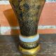 Ancient vase monaco glass polychrome black + gold vintage