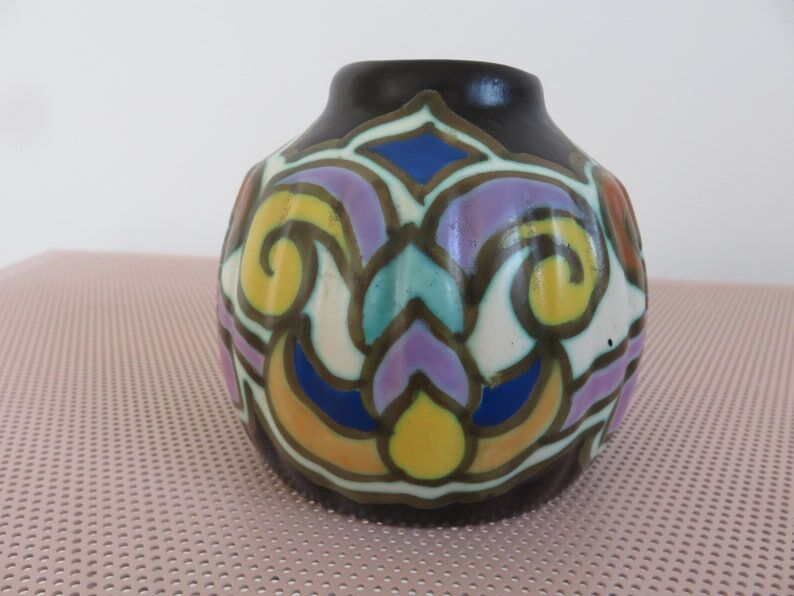Bergen ceramic vase signed art deco 20s 30s