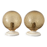 Pair of vintage globe wall lights