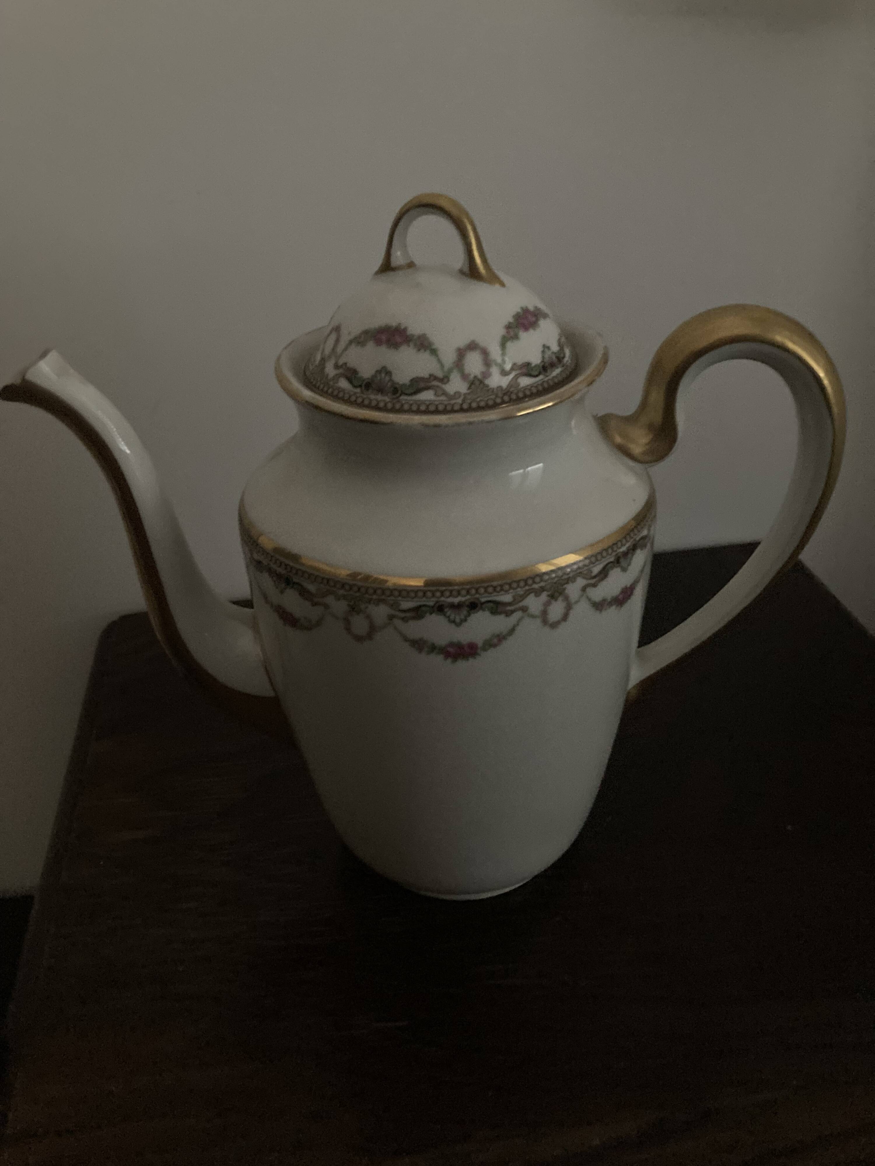 Complete café service porcelain Limoges William Guérin