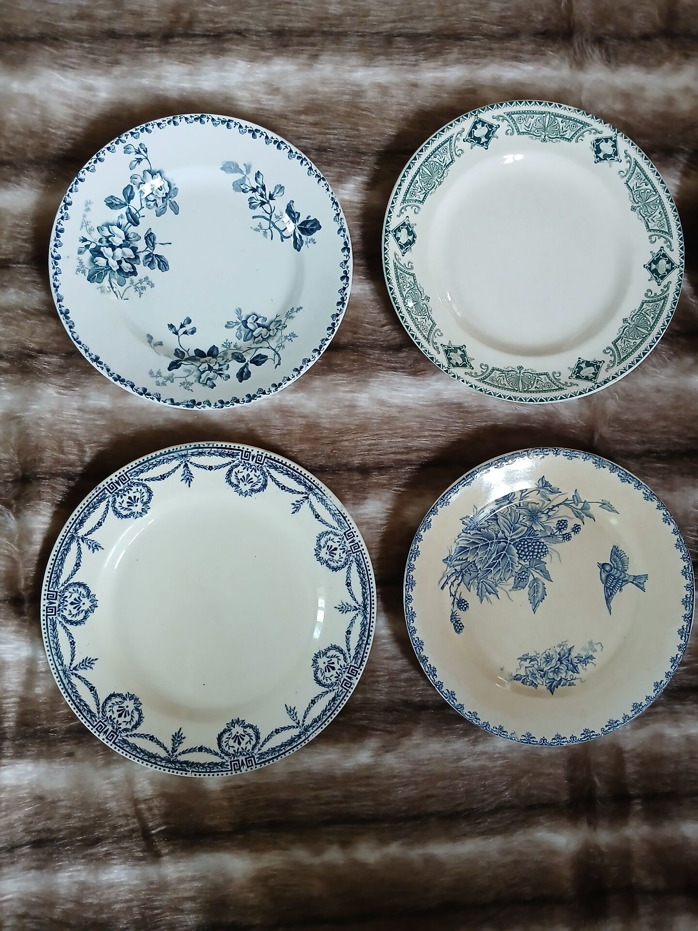 8 mismatched ironstone dinner plates