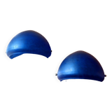 Sconces, signed, in satin blue glass paste from the 1930s