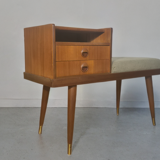 Teak telephone bench, Vintage Scandinavian 1960s