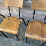 4 vintage 60s school chairs