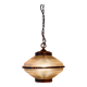 Suspension « Ellipse » en verre et laiton patiné.