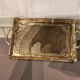 Plateau art nouveau en laiton martelé