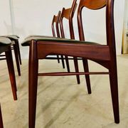 Danish vintage Arne Wahl Iversen teak and leather dining chairs model 26 - 1960s