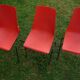 Lot of 3 chairs single-piece red "party room" vintage 1970s