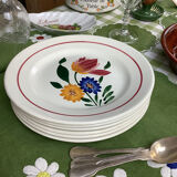 6Digoin Sarreguemines dessert plates
