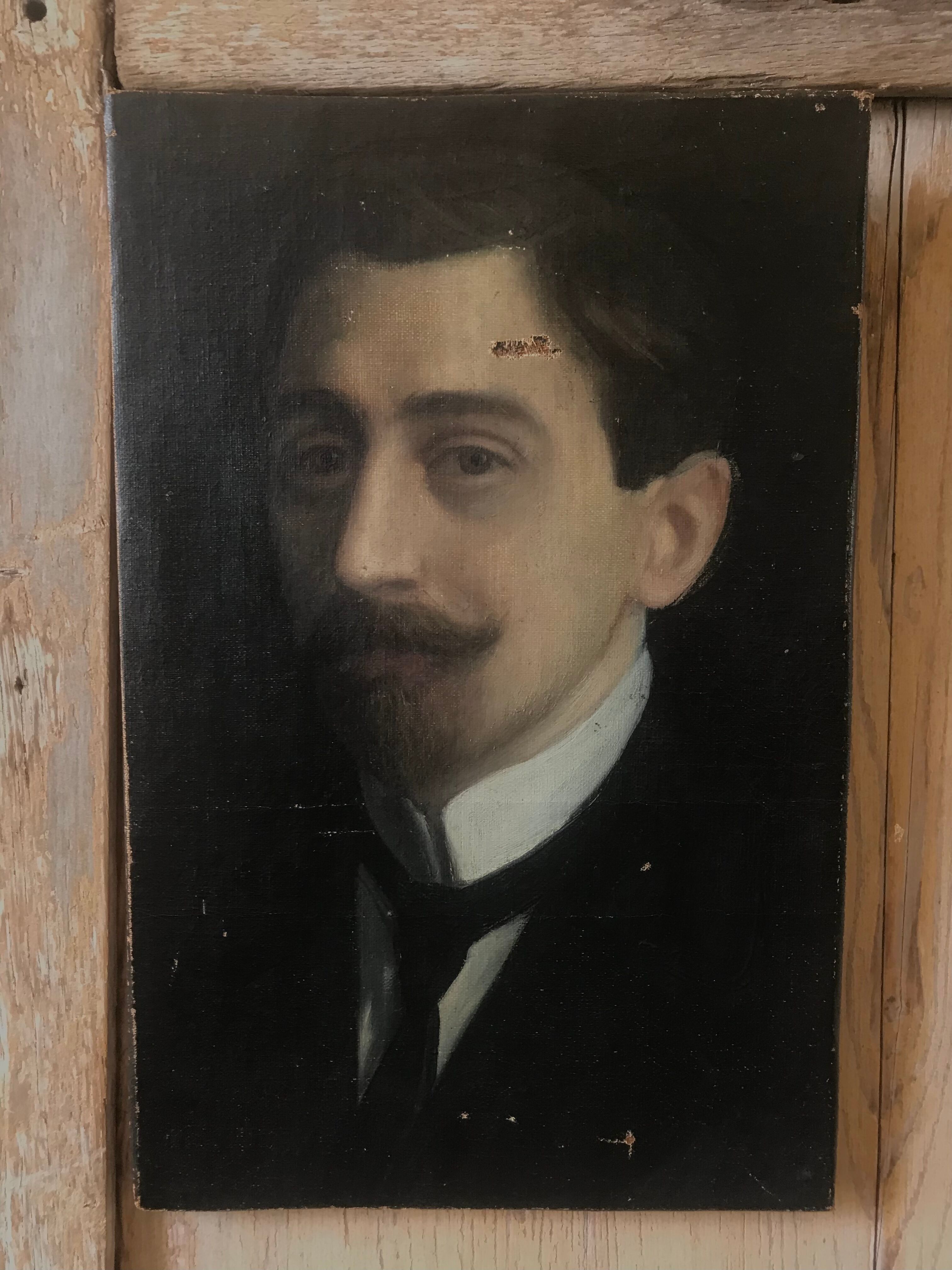 Oil on canvas portrait 19th
