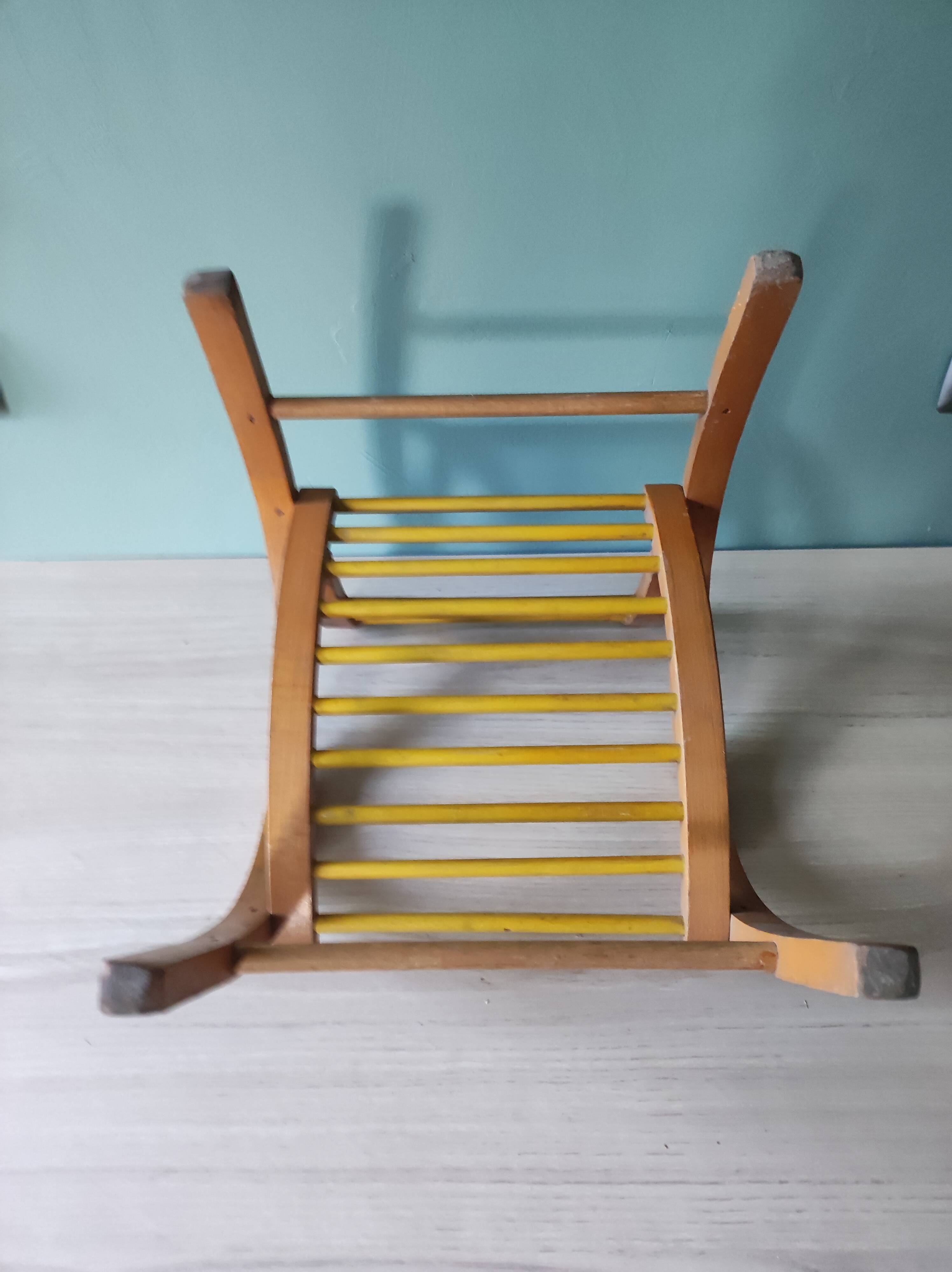 Armchair wood curved child Baumann vintage 50 60 style art décor