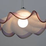 Suspension italienne en verre de Murano argenté, années 1970