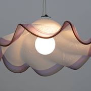 Mid-Century Modern Italian Murano Silver Leaf Glass Pendant Lamp, 1970s