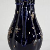 Midnight blue earthenware vase, "fives lille" - early twentieth century