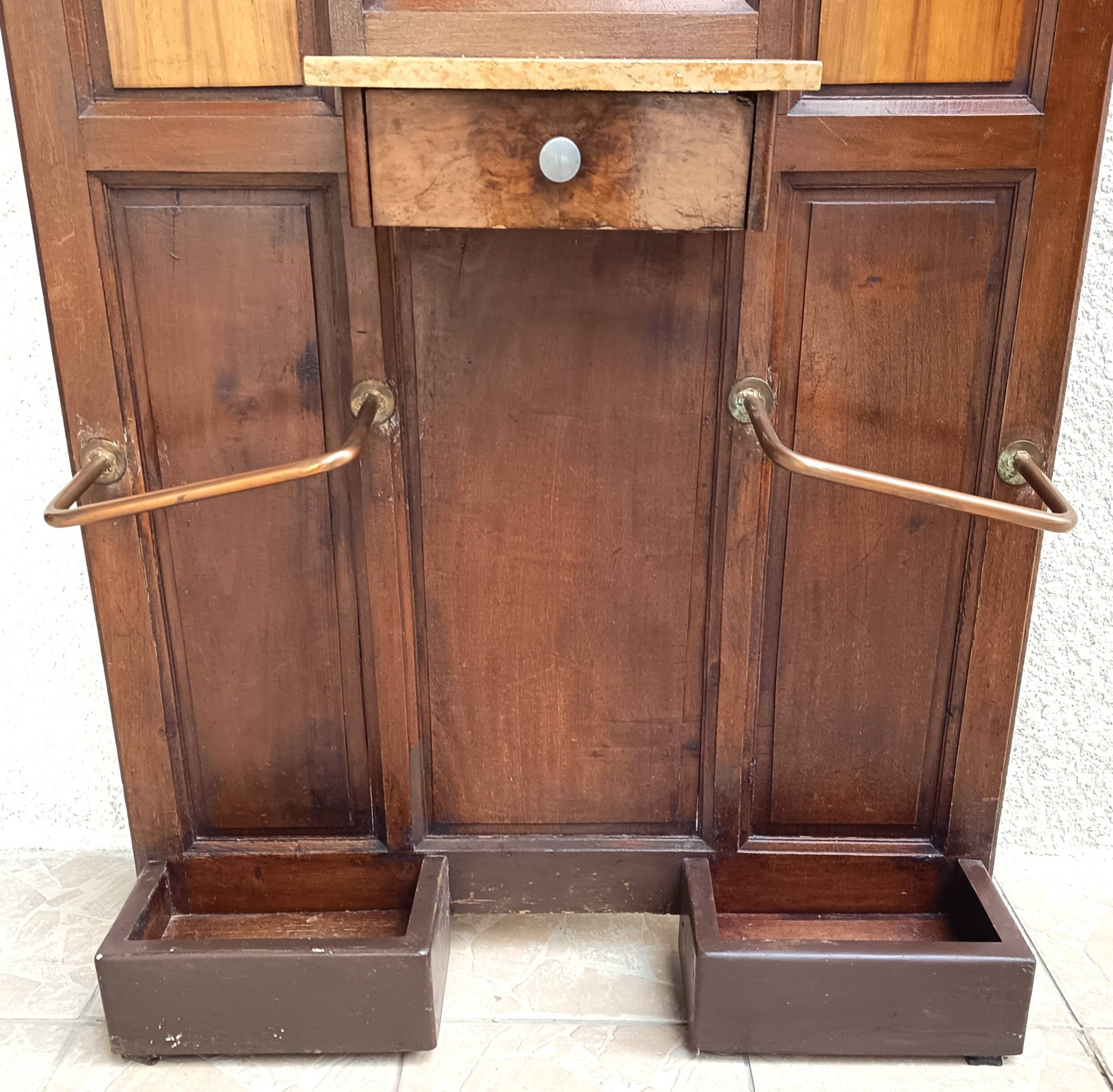 Art Deco Coat Rack in Walnut Burl