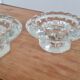 Paire de bougeoirs en verre
