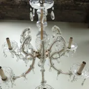 Maria Theresa crystal chandelier with high scrolls, 5 lights, mid-20th c.