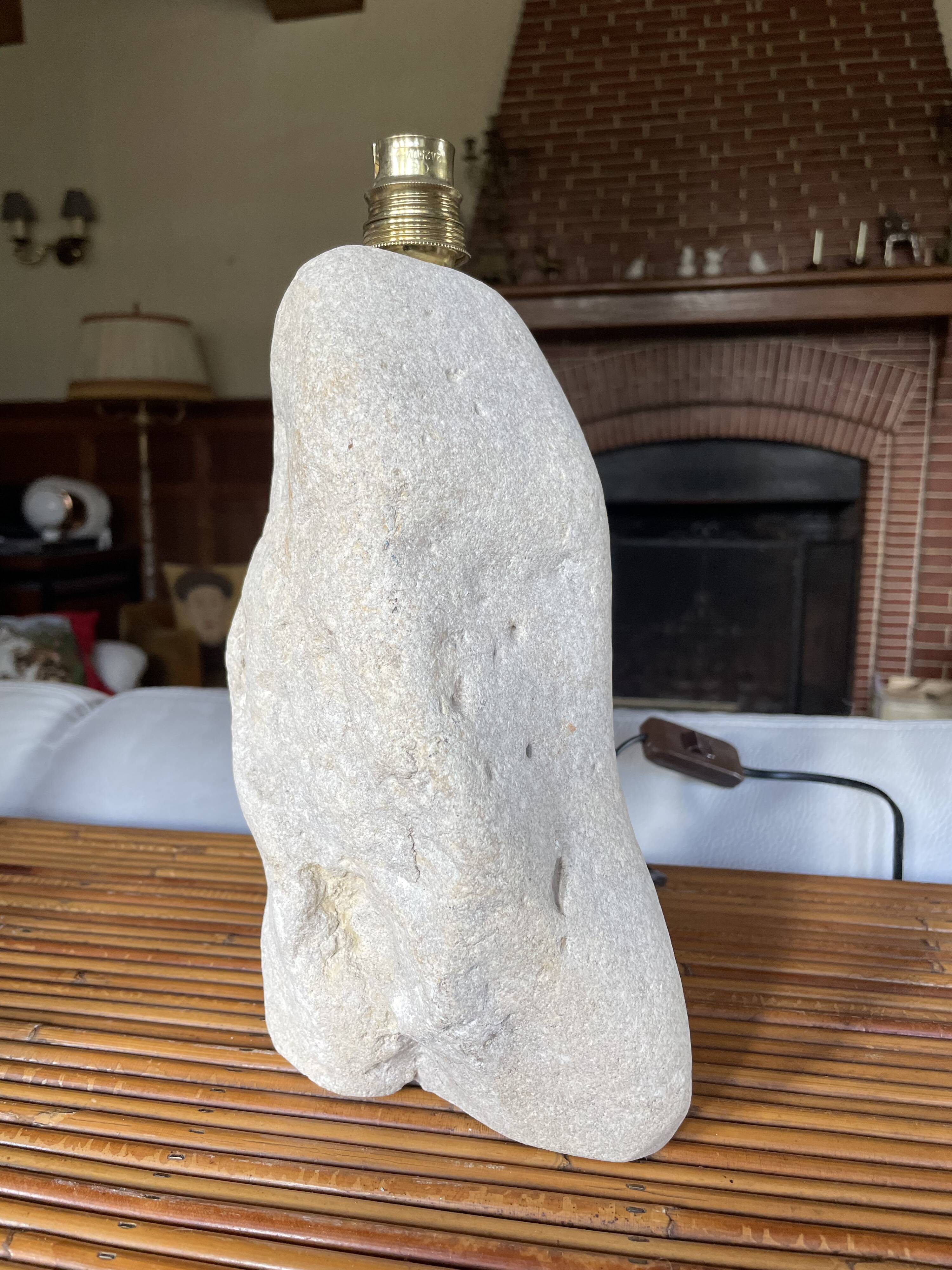 Raw stone lamp