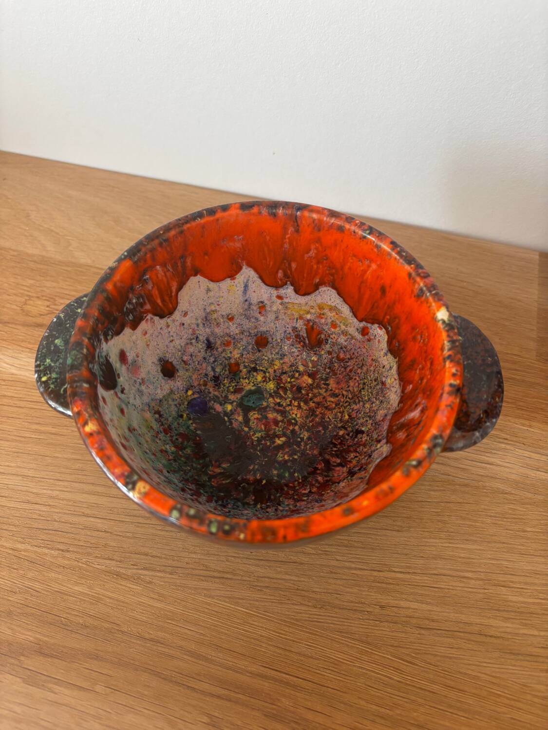 Vintage set of 3 glazed stoneware bowls Morvan pottery and other signature to iden