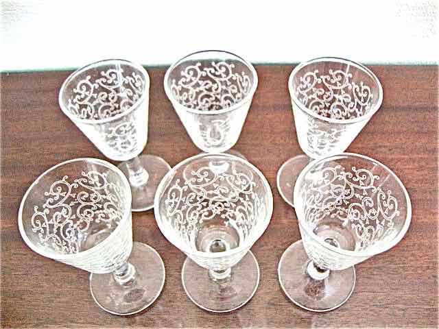 6 engraved glasses