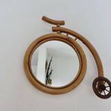 “Bicycle” mirror in rattan, bamboo 1960 1970