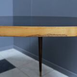Black formica round coffee table 1960s