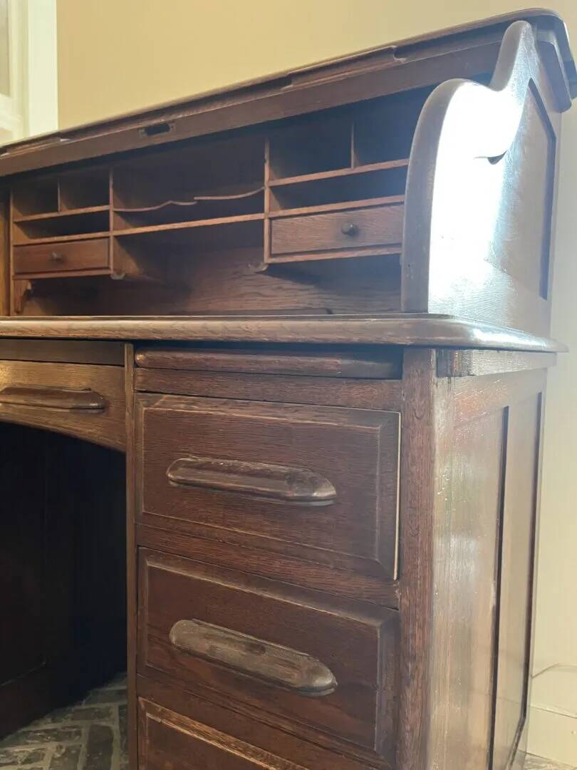 Antique directors oak roll top desk