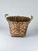 Brutalist XL basket by David Marshall, rattan & bronze handle, 1980s