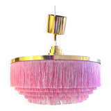 Hans-Agne Jakobsson Modell T603. Ceiling light with pink fringes, 1960s