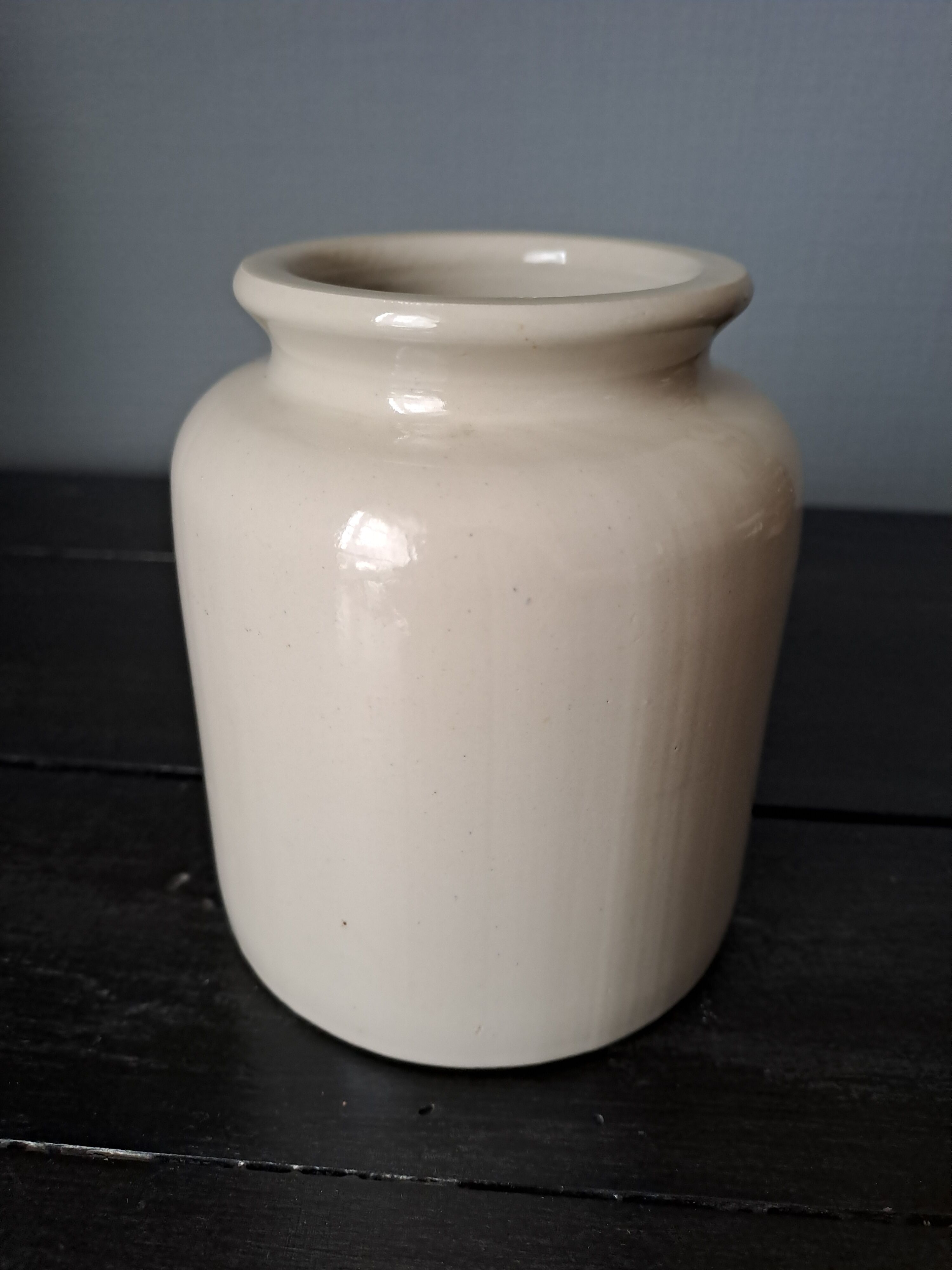 Glazed stoneware mustard pot