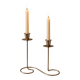 Vintage double candlestick in chrome metal – Spiral design