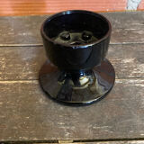 Vintage 1970s Black Opaline Space Age Candle Holder