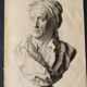 Pencil drawing, bust, signed, nineteenth