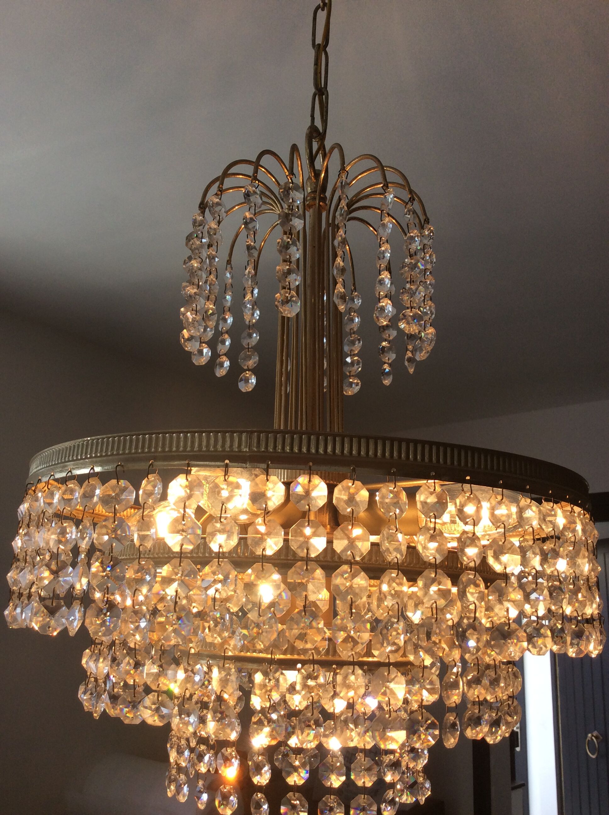 Cascade crystal chandelier