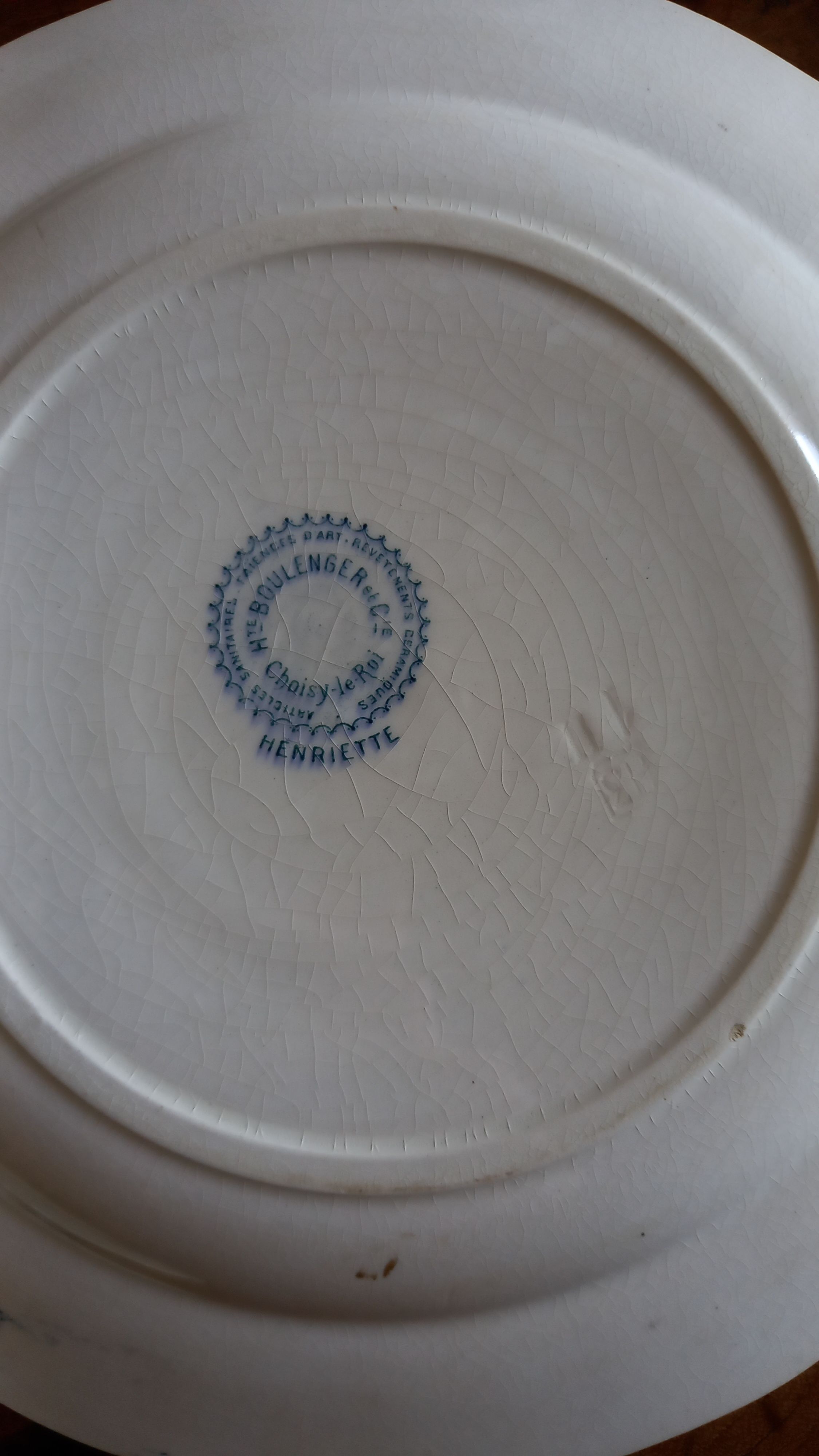 Set of 6 plates iron earth H Boulenger Choisy-le-Roi