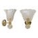 Attributed to Barovier & Toso Brass and Pulegoso Murano Glass Sconces, Pair