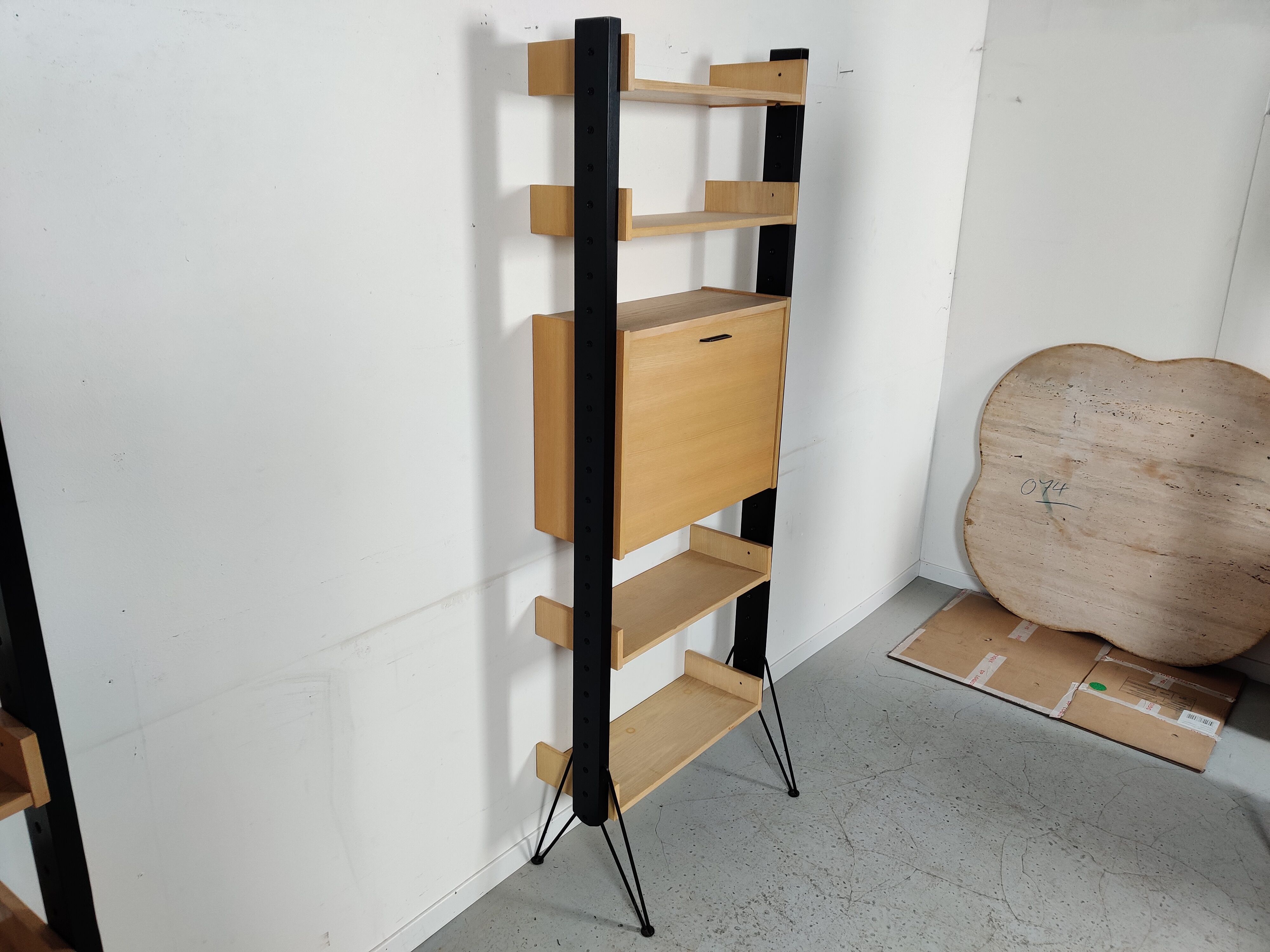Scandinavian modular shelving system on legs, 60s