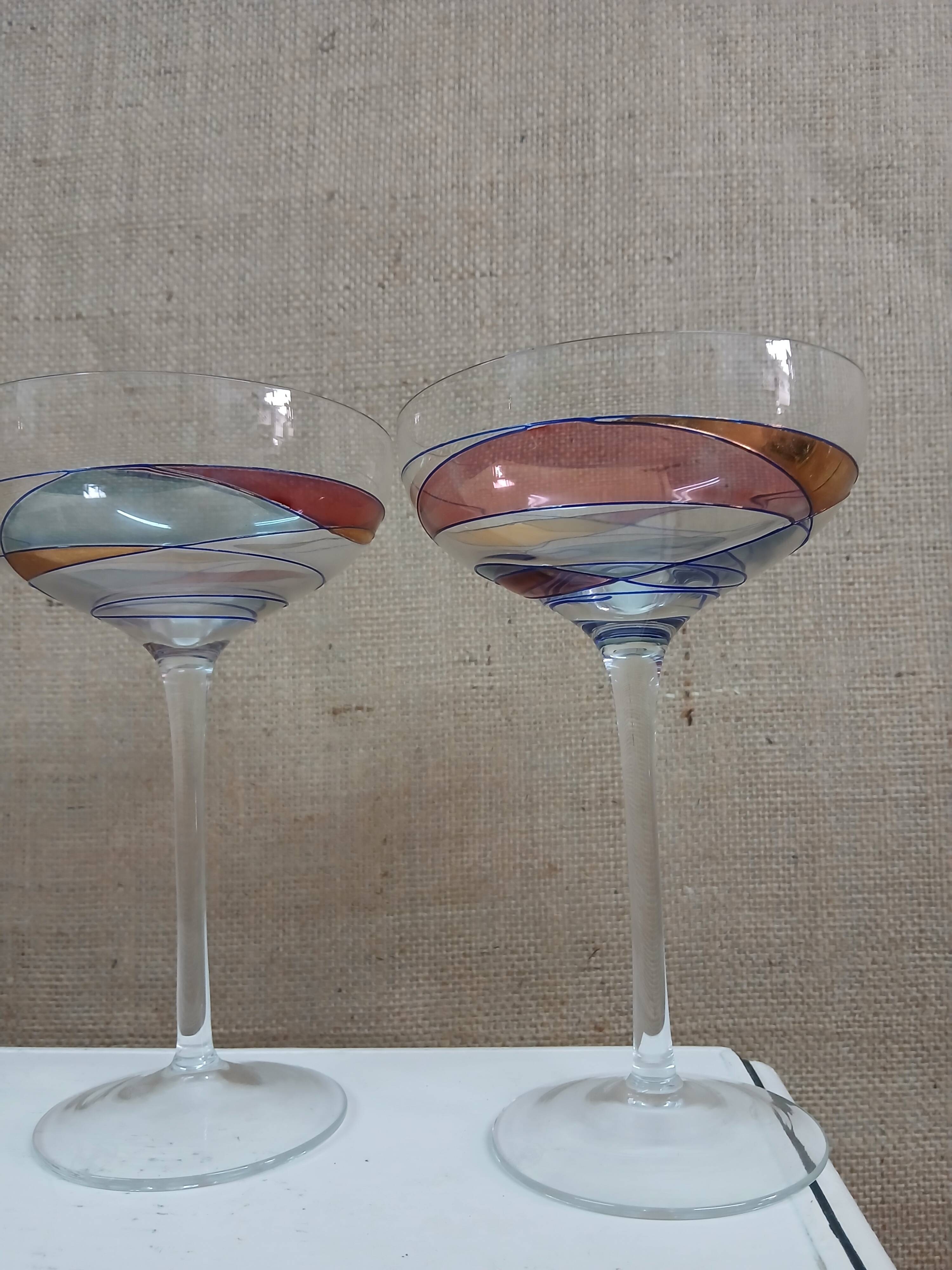 Multi-colored crystal glasses